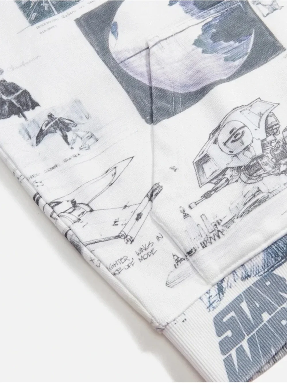 KITH x Star Wars Sketches Hoodie in White Box Logo Drawing Art Sweatshirt